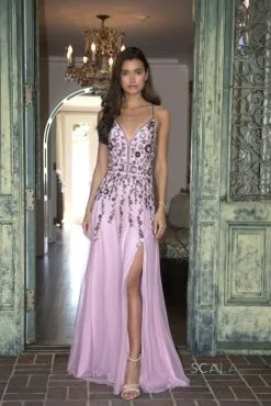 Scala 60086 Floral Sequin Prom Gown -Outlet Prom Dresses Store S20 SCL 60086 03 471x705