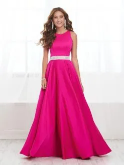 Tiffany Designs 16414 Rhinestone Waist Crepe Gown -Outlet Prom Dresses Store S20 TD 16414 03 529x705