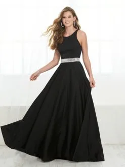 Tiffany Designs 16414 Rhinestone Waist Crepe Gown -Outlet Prom Dresses Store S20 TD 16414 04 529x705