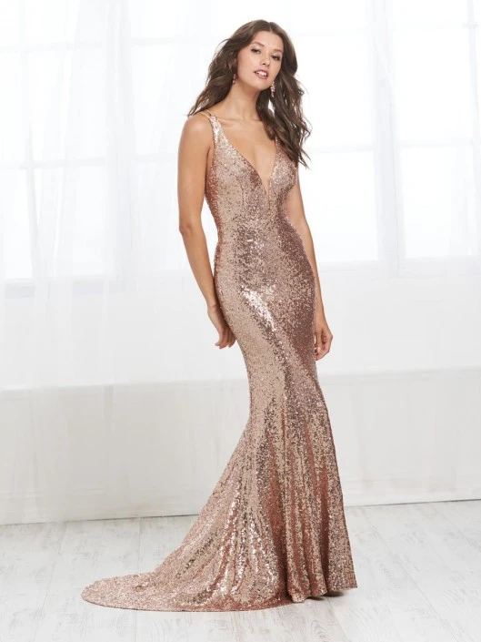 Tiffany Designs 16431 Deep V Neck Sequin Gown 5 Tiffany Designs 16431 Deep V Neck Sequin Gown - Image 3