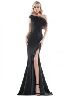 Colors Dress 2405 Feather One Shoulder Prom Dress 9 Colors Dress 2405 Feather One Shoulder Prom Dress -Outlet Prom Dresses Store S21 CD 2405 03 529x705