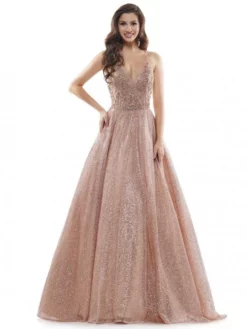 Colors Dress 2480 Glitter Mesh A-Line Prom Dress -Outlet Prom Dresses Store S21 CD 2480 03 529x705
