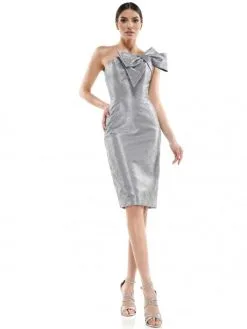 Marsoni By Colors Marsoni MV1065 One Bow Shoulder Mothers Short Dress 9 Marsoni By Colors Marsoni MV1065 One Bow Shoulder Mothers Short Dress -Outlet Prom Dresses Store S21 CM MV1065 03 529x705