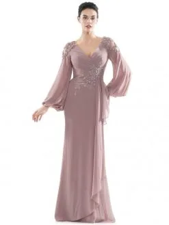 Marsoni By Colors Marsoni MV1074 Long Sleeve Flowing Mothers Gown 8 Marsoni By Colors Marsoni MV1074 Long Sleeve Flowing Mothers Gown -Outlet Prom Dresses Store S21 CM MV1074 03 529x705
