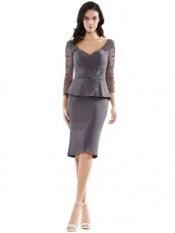 Marsoni By Colors Marsoni MV1108 Mother Of Bride Short Peplum Dress -Outlet Prom Dresses Store S21 CM MV1108 03 529x705