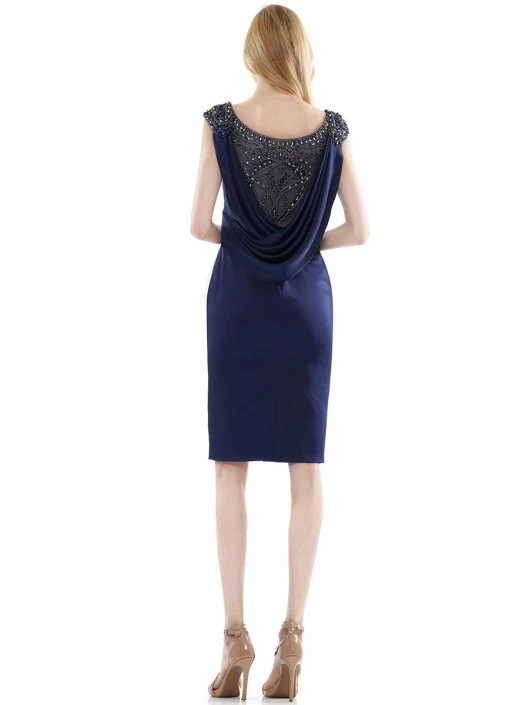 Marsoni By Colors Marsoni MV1109 Cowl Back Mothers Short Dress 6 Marsoni By Colors Marsoni MV1109 Cowl Back Mothers Short Dress - Image 4