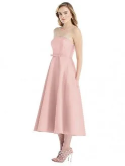 Alfred Sung D801 Strapless Midi Bridesmaid Dress -Outlet Prom Dresses Store S21 DAS D801 03 529x705