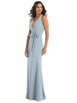 After Six 6836 V Neck Halter Bridesmaid Dress -Outlet Prom Dresses Store S21 DAX 6836 03 529x705