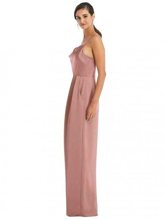 Dessy Collection 3080 Cowl Neck Bridesmaid Jumpsuit 5 Dessy Collection 3080 Cowl Neck Bridesmaid Jumpsuit - Image 3