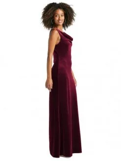 Dessy Lovely Lovely LB017 Velvet Cowl Bridesmaid Gown 7 Dessy Lovely Lovely LB017 Velvet Cowl Bridesmaid Gown -Outlet Prom Dresses Store S21 DLB LB017 03 529x705