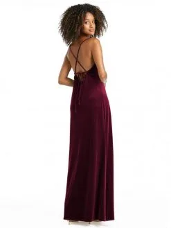 Dessy Lovely Lovely LB019 Velvet Convertible Long Bridesmaid Dress -Outlet Prom Dresses Store S21 DLB LB019 04 529x705