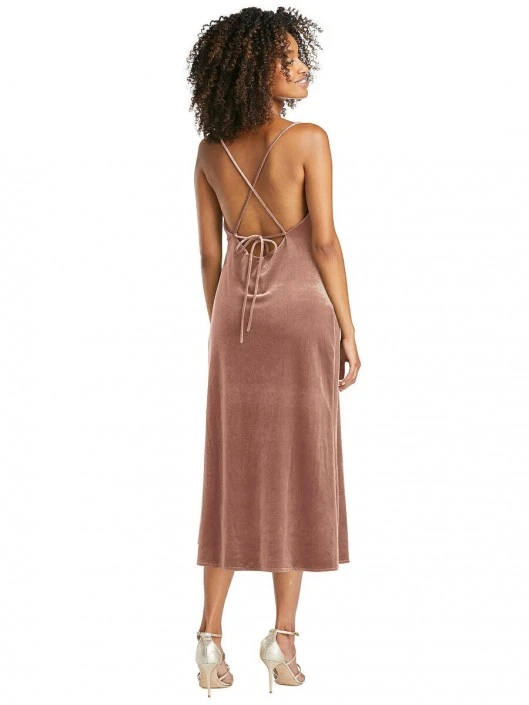 Dessy Lovely Lovely LB020 Velvet Convertible Midi Bridesmaid Dress 4 Dessy Lovely Lovely LB020 Velvet Convertible Midi Bridesmaid Dress - Image 2