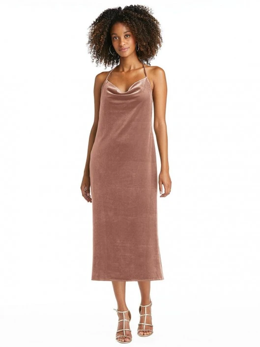 Dessy Lovely Lovely LB020 Velvet Convertible Midi Bridesmaid Dress 5 Dessy Lovely Lovely LB020 Velvet Convertible Midi Bridesmaid Dress - Image 3