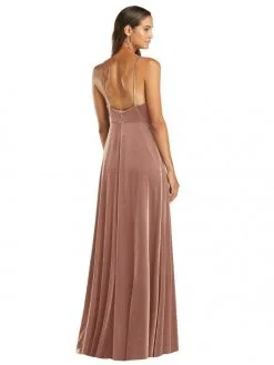 Dessy Lovely Lovely LB021 High Neck Velvet Long Bridesmaid Dress -Outlet Prom Dresses Store S21 DLB LB021 02 529x705