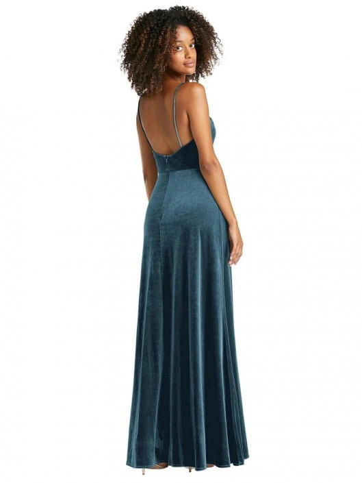 Dessy Lovely Lovely LB022 Simple Velvet Long Bridesmaid Dress 4 Dessy Lovely Lovely LB022 Simple Velvet Long Bridesmaid Dress - Image 2