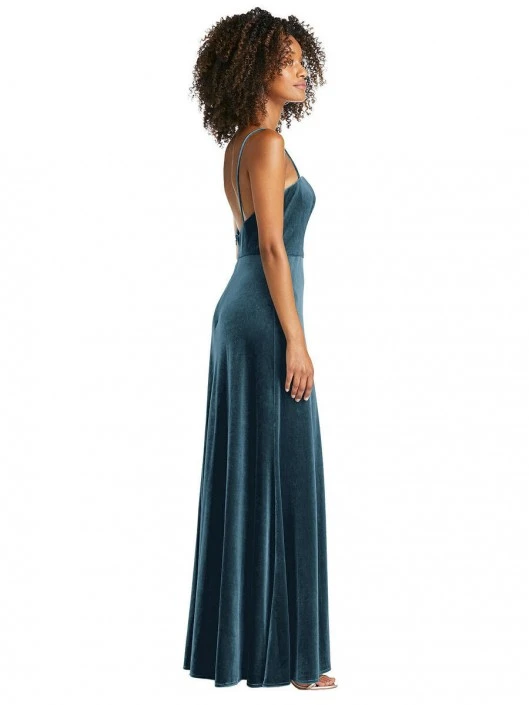 Dessy Lovely Lovely LB022 Simple Velvet Long Bridesmaid Dress 5 Dessy Lovely Lovely LB022 Simple Velvet Long Bridesmaid Dress - Image 3