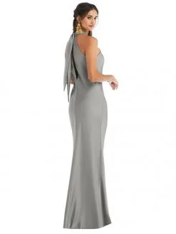 Dessy Lovely Lovely LB025 Twist Halter Bridesmaid Gown -Outlet Prom Dresses Store S21 DLB LB025 03 529x705