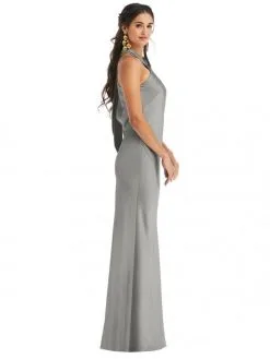 Dessy Lovely Lovely LB025 Twist Halter Bridesmaid Gown -Outlet Prom Dresses Store S21 DLB LB025 04 529x705