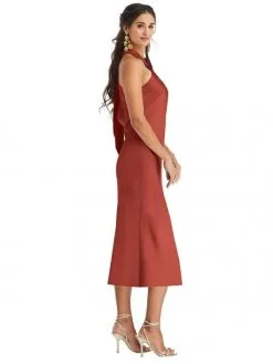 Dessy Lovely Lovely LB026 Twist Halter Midi Bridesmaid Dress 7 Dessy Lovely Lovely LB026 Twist Halter Midi Bridesmaid Dress -Outlet Prom Dresses Store S21 DLB LB026 03 529x705