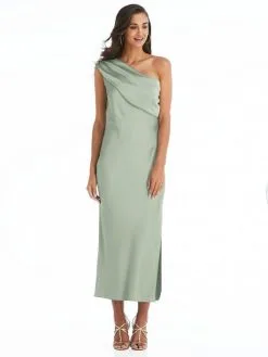 Dessy Social Bridesmaid Dessy Social 8203 Draped One Shoulder Midi Dress -Outlet Prom Dresses Store S21 DS 8203 03 529x705