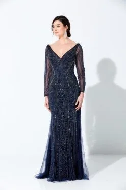 Ivonne D For Mon Cheri Ivonne D 220D33 Mothers Gown With Removable Sleeves -Outlet Prom Dresses Store S21 IDMC 220D33 05 470x705