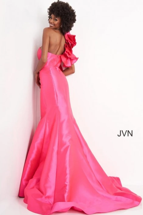 JVN By Jovani JVN00650 Ruffle Shoulder Prom Gown 4 JVN By Jovani JVN00650 Ruffle Shoulder Prom Gown - Image 2
