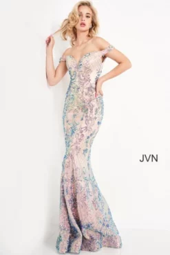 JVN By Jovani JVN04515 Iridescent Sequin Gown 9 JVN By Jovani JVN04515 Iridescent Sequin Gown -Outlet Prom Dresses Store S21 JVN JVN04515 03 470x705