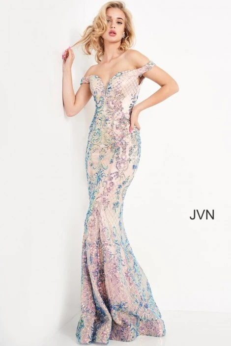 JVN By Jovani JVN04515 Iridescent Sequin Gown 5 JVN By Jovani JVN04515 Iridescent Sequin Gown - Image 3
