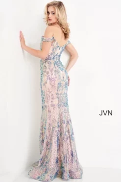 JVN By Jovani JVN04515 Iridescent Sequin Gown 10 JVN By Jovani JVN04515 Iridescent Sequin Gown -Outlet Prom Dresses Store S21 JVN JVN04515 04 470x705