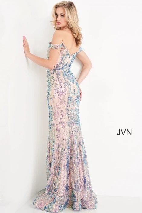 JVN By Jovani JVN04515 Iridescent Sequin Gown 6 JVN By Jovani JVN04515 Iridescent Sequin Gown - Image 4