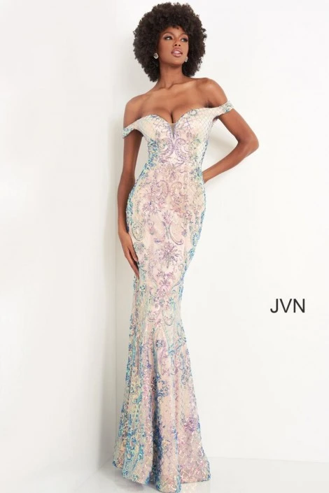 JVN By Jovani JVN04515 Iridescent Sequin Gown 7 JVN By Jovani JVN04515 Iridescent Sequin Gown - Image 5