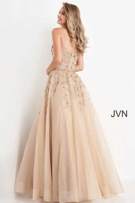 JVN By Jovani JVN05451 Floral Corset Prom Dress 4 JVN By Jovani JVN05451 Floral Corset Prom Dress - Image 2