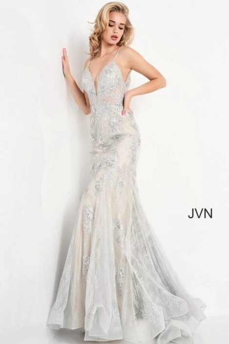JVN By Jovani JVN06475 Embellished Lace Gown 5 JVN By Jovani JVN06475 Embellished Lace Gown - Image 3