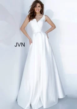 JVN By Jovani JVN3930 Elegant One Shoulder White Gown 7 JVN By Jovani JVN3930 Elegant One Shoulder White Gown -Outlet Prom Dresses Store S21 JVN JVN3930 03 499x705