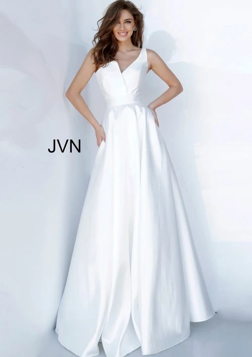 JVN By Jovani JVN3930 Elegant One Shoulder White Gown 5 JVN By Jovani JVN3930 Elegant One Shoulder White Gown - Image 3