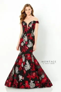 Montage By Mon Cheri Montage 220952 Floral Brocade Trumpet Gown 9 Montage By Mon Cheri Montage 220952 Floral Brocade Trumpet Gown -Outlet Prom Dresses Store S21 MG 220952 05 470x705