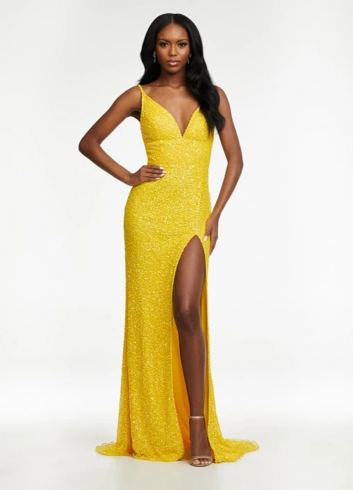 Ashley Lauren 11037 Adjustable Strap Sequin Prom Dress 5 Ashley Lauren 11037 Adjustable Strap Sequin Prom Dress - Image 3