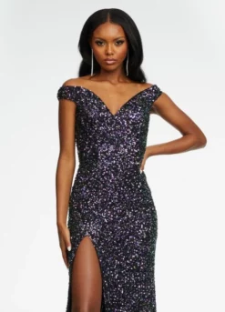 Ashley Lauren 11067 Off Shoulder Beaded Prom Dress -Outlet Prom Dresses Store S22 ASH 11067 03 508x705