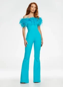 Ashley Lauren 11100 Feather Off Shoulder Jumpsuit 8 Ashley Lauren 11100 Feather Off Shoulder Jumpsuit -Outlet Prom Dresses Store S22 ASH 11100 03 508x705