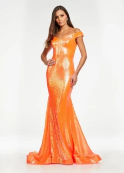 Ashley Lauren 11107 Shimmering Sequin Off Shoulder Gown -Outlet Prom Dresses Store S22 ASH 11107 03 508x705