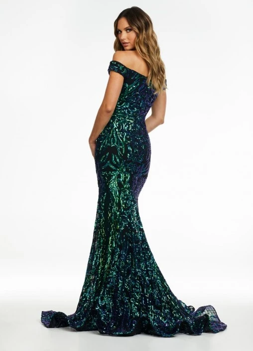 Ashley Lauren 11112 Off Shoulder Stretch Sequin Gown 6 Ashley Lauren 11112 Off Shoulder Stretch Sequin Gown - Image 4