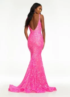 Ashley Lauren 11113 Stretch Sequin Prom Dress -Outlet Prom Dresses Store S22 ASH 11113 04 508x705