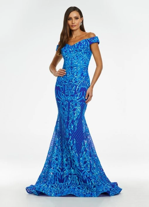 Ashley Lauren 11115 Elegant Off Shoulder Sequin Gown 5 Ashley Lauren 11115 Elegant Off Shoulder Sequin Gown - Image 3