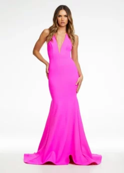 Ashley Lauren 11121 Deep V Halter Prom Dress 11 Ashley Lauren 11121 Deep V Halter Prom Dress -Outlet Prom Dresses Store S22 ASH 11121 05 508x705