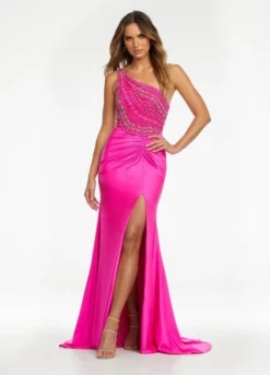 Ashley Lauren 11128 Fabulous Beaded One Shoulder Gown -Outlet Prom Dresses Store S22 ASH 11128 03 508x705