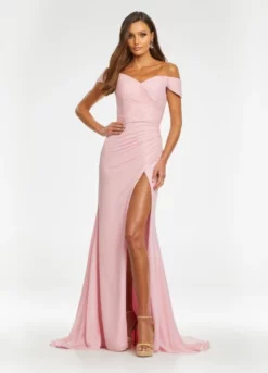 Ashley Lauren 11136 Elegant Off Shoulder Ruched Prom Dress -Outlet Prom Dresses Store S22 ASH 11136 03 508x705