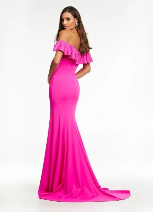 Ashley Lauren 11137 Dazzling Off Shoulder Draped Gown 6 Ashley Lauren 11137 Dazzling Off Shoulder Draped Gown - Image 4