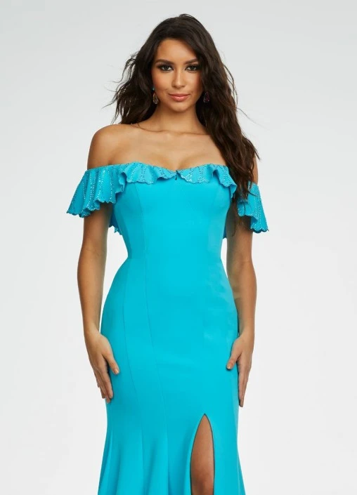 Ashley Lauren 11137 Dazzling Off Shoulder Draped Gown 7 Ashley Lauren 11137 Dazzling Off Shoulder Draped Gown - Image 5