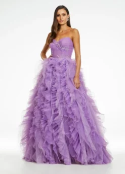 Ashley Lauren 11141 Ruffle Beaded Ball Gown 9 Ashley Lauren 11141 Ruffle Beaded Ball Gown -Outlet Prom Dresses Store S22 ASH 11141 03 508x705
