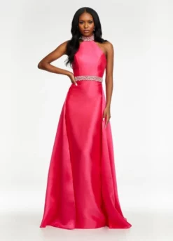 Ashley Lauren 11148 High Neck Halter Gown With Overskirt -Outlet Prom Dresses Store S22 ASH 11148 05 508x705